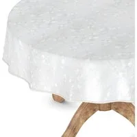 ANRO Tischdecke Wachstuchtischdecke Gartentischdecke Wachstischdecke (Einzelstück 1-tlg), Damast Rund 100cm wasserabweisend mit Saum