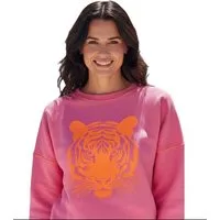 Miss Goodlife Sweatshirt Miss Goodlife MG13756 Sweatshirt „Tiger Take It Easy“ in Flashrose
