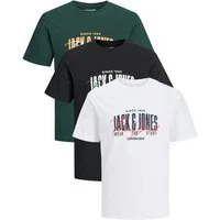 Jack & Jones Print-Shirt Bequemes Slimfit Shirt (Spar-Set, 3er-Pack) in Unifarbe mit Print