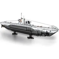 Reobrix 33050 Spielbausteine, (Konstruktionsspielzeug, 3987 St., 1 Modell aus 3987 Bausteinen), Detailreiches U-Boot-Modell mit Präsentationsständern