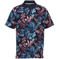 Alberto Poloshirt 07566501 Poloshirt Oli Cool Comfort mit floralem Allover-Print