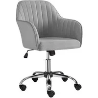 Yaheetech Drehstuhl Bürostuhl auf 5 Rollen Höhenverstellbar & Drehbar, Polsterstuhl ergonomischer Schreibtischstuhl mit Wippfunktion