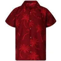 King Kameha Hawaiihemd "Palmshadow" Funky Hawaii-Hemd Herren Kurzarm Front-Tasche Sommerhemd