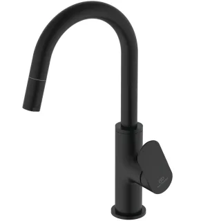 Ideal Standard Waschtisch-Armatur H200 CeralifeO Ausladung 150mm mit heraus.Brause PushOpenVentil Si BE018XG