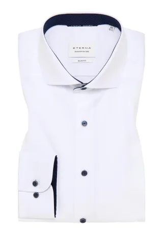 ETERNA - Cover Shirt Twill Langarm weiß - Gr. - 42