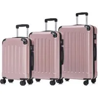 YONSLY Kofferset Premium Reisekoffer TSA-Schloss,YKK-Reißverschluss Hartschalen-Koffer, 4 Rollen, (3 tlg., M-L-XL-Set), Trolley Kabinenkoffer Rollkoffer Suitcase Handgepäck Teleskopstange
