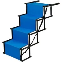 JEOBEST Hunderampe Tiertreppe 4 Stufen Einstiegshilfe für Auto, Bett, Sofa, (Stück, 1-St., Klappbar Rampe) Höhenverstellbar, Leicht zu Reinigen