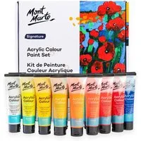 Mont Marte Acrylfarbe Künstler-Set, wählbar aus 18 x, 24 x, 36 x oder 48 x in je 36 ml Tuben, wasserbasiert, ideal für Leinwand, Holz, Stein & kreative Projekte
