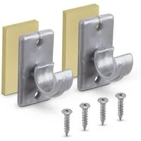 Bestlivings Gardinenstangenhalterungen Ersatzhalter, Cafehausstangen bis Ø12 mm, (4-St., inkl. Schrauben und Klebepads), Ersatzträger für Gardinenstangen, Cafehausstangen, Scheibenstangen