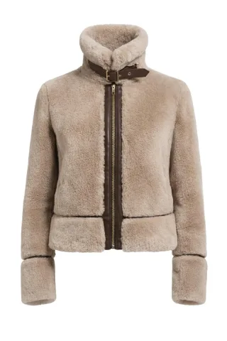 rino & pelle - Webpelzjacke beige - Gr. - 36