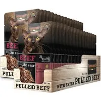 Leonardo Catfood Beef mit extra pulled Beef 2x16x70g, Nassfutter für: Katzen
