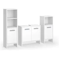 Vicco Badmöbel-Set Karli, Weiß, 3-teilig, (3-St., 3er Set)