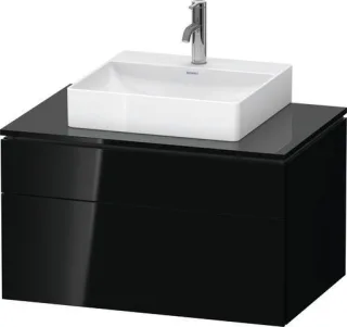 Duravit L-Cube Konsolenwaschtischunterbau wandhängend Schwarz Hochglanz 820x550x482 mm - LC488004040 LC4880040400000