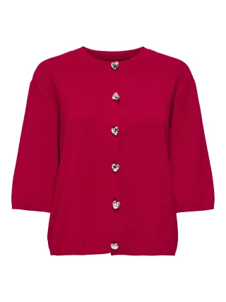 ONLY - ONLMAISIE 2/4 O-NECK CARDIGAN KNT Barbados Cherry - Gr. - L