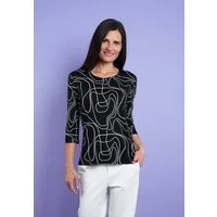 Seidel Moden 3/4-Arm-Shirt Sommershirt mit grafischem Muster -MADE IN GERMANY