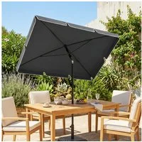 Outsunny Sonnenschirm Balkonschirm, Sonnenschutz, knickbar, Grau, LxB: 198x130 cm, Gartenschirm, Strandschirm, viel Schatten, verstellbare Neigung, Aluminium und Stahl