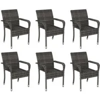 Yaheetech Gartenstuhl 2/4/6er-Set Esszimmerstuhl Rattan-Optik mit Metallbeinen (6 St), Küchenstuhl fürs Esszimmer/Balkon/Terrasse