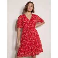 Apricot Minikleid Silhouette Leaf Mini-Kleid mit Kordelzug