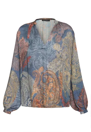 Betty Barclay - Schlupfbluse Blau/Rot - Gr. - 46