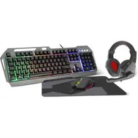 Speedlink LUNERA 4-in-1 Gaming-Set mit RGB-Beleuchtung, schwarz Tastatur-, Maus- und Mauspad-Set, kabelgebunden