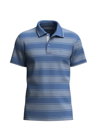 FYNCH-HATTON - Polo, 2-Tone, wide stripe crystal blue - Gr. - XL