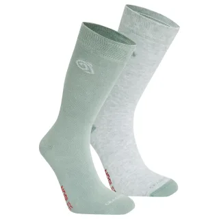 Craghoppers - Socken Insektenabwehr für Herren/Damen Unisex(2er-Pack) (Hellgrau Meliert/Flechten-Grün)
