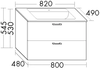 Burgbad Glas Waschtisch-Set Sys30 PG3 Diago Schilf Matt/Dunkelgrau Hochglanz, SEXS082F3354A0121 SEXS082F3354A0121