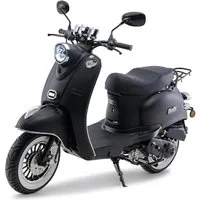 Burnout Motorroller MiniMe 2.0 Mattschwarz, 50 ccm, 25 km/h, Euro 5, Unverwechselbares Retro Design, Mofa