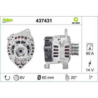 Valeo Lichtmaschine Citroen Fiat Peugeot 437431