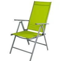 Mojawo Armlehnstuhl Garten Klappstuhl Gartenstuhl Hochlehner Alu Textilen Silbergrau/Lime