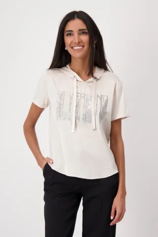 monari - Blusenshirt mit Kapuze seashell - Gr. - 42