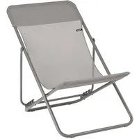 Lafuma Klappstuhl MAXI TRANSAT, Terre, Titanfarben, Stahlrahmen, Batyline, Klappbar, verstellbare Rückenlehne, B 62 x H 91 x T 95 cm