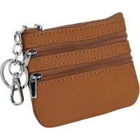 MIRROSI Schlüsseltasche UNISEX Echtleder – 1 Hauptfach, 1 Kartenfach, 2 Reißverschlussfächer, Schlüsseletui für Damen und Herren