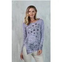 Passioni Strickpullover mit Sternenmuster und Strass