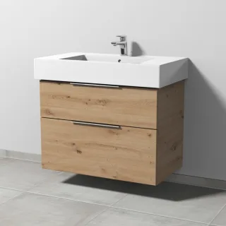 Sanipa 3way Waschtischunterbau zu Duravit Vero Waschtisch mit 2 Auszügen, Eiche Natural-Touch UM71885