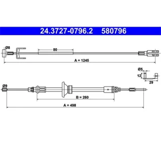 ATE Handbremsseil hinten Nissan Primastar Opel Vivaro Renault Trafic