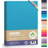 leevitex® Spannbettlaken verschiedene Größen, Stoffgewicht 170 g/m², 40 cm Steghöhe, Jersey, Gummizug: rundum, (1 Stück), verschiedene Farben, OEKO-TEX® STANDARD 100 zertifiziert