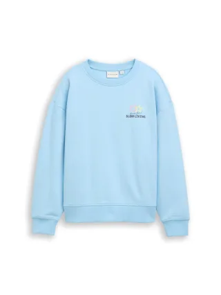 tom tailor kids - Oversize Sweatshirt mit Rückenprint light cloudy blue - Gr. - 152