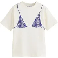 Next T-Shirt Kurzarm-T-Shirt mit Häkeldetail und Bikini-Grafik (1-tlg)