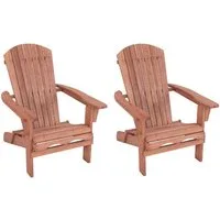 COSTWAY Gartenstuhl (2 St), Adirondack Stuhl klappbar, aus Holz