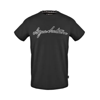Aquascutum - T-Shirt für Herren/Damen Unisex, Rundhalsausschnitt (Schwarz)