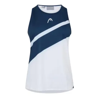 Head - Ärmelloses Oberteil für Damen, Rundhalsausschnitt, Tennis (Weiß/Marine)