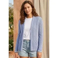 Laura Scott Strickjacke aus leichtem, kühlen Bändchengarn mit lässigem Schalkragen, figurumspielende Passform
