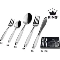KING Besteck-Set »Kochmann« (31-tlg), 6 Personen, Edelstahl 18/0, 2,5 mm, Edelstahl 18/0, inkl. Besteck-Etui, für 6 Personen