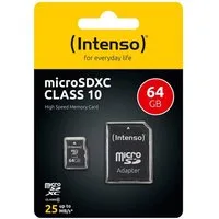 Intenso Intenso Micro SDXC Karte 64GB Speicherkarte Class 10 Speicherkarte
