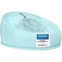 Lucky-Kitty Trinkbrunnen 1,5L Trinknapf für Katzen aus Keramik mit Pumpe für fließendes Wasser, Katzenbrunnen, extralanges Kabel (ca. 2m), für Spülmaschinen geeignet