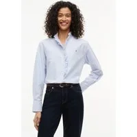 Tommy Hilfiger Langarmbluse OXFORD RUFFLES RELAXED LS SHIRT Baumwolle, relaxed fit, mit Rüschen Detail