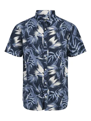 JACK&JONES - JJHONOLULU AOP SHIRT SS JNR Navy Blazer - Gr. - 152