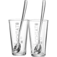 Ritzenhoff & Breker Latte-Macchiato-Glas Lena, 4-tlg., Glas, 350 ml, 4-teilig, inkl. 2 Löffel aus rostfreiem Edelstahl