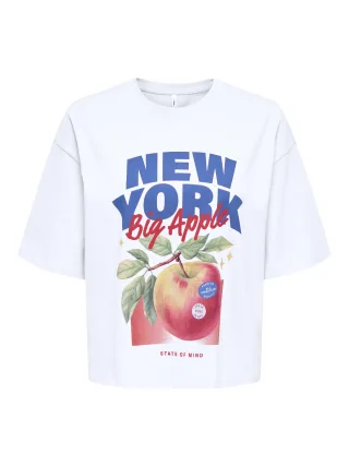 ONLY - ONLJOSSI S/S O-NECK TOP BOX JRS Bright White - Gr. - XL